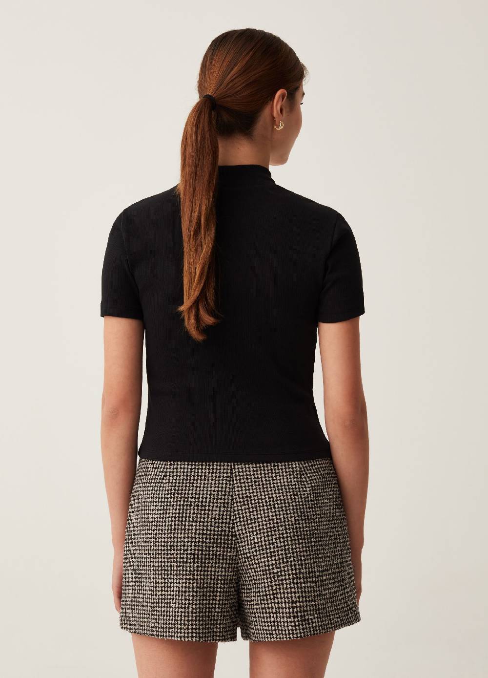 B. ANGEL T-shirt A Costine Sottili Mock Neck