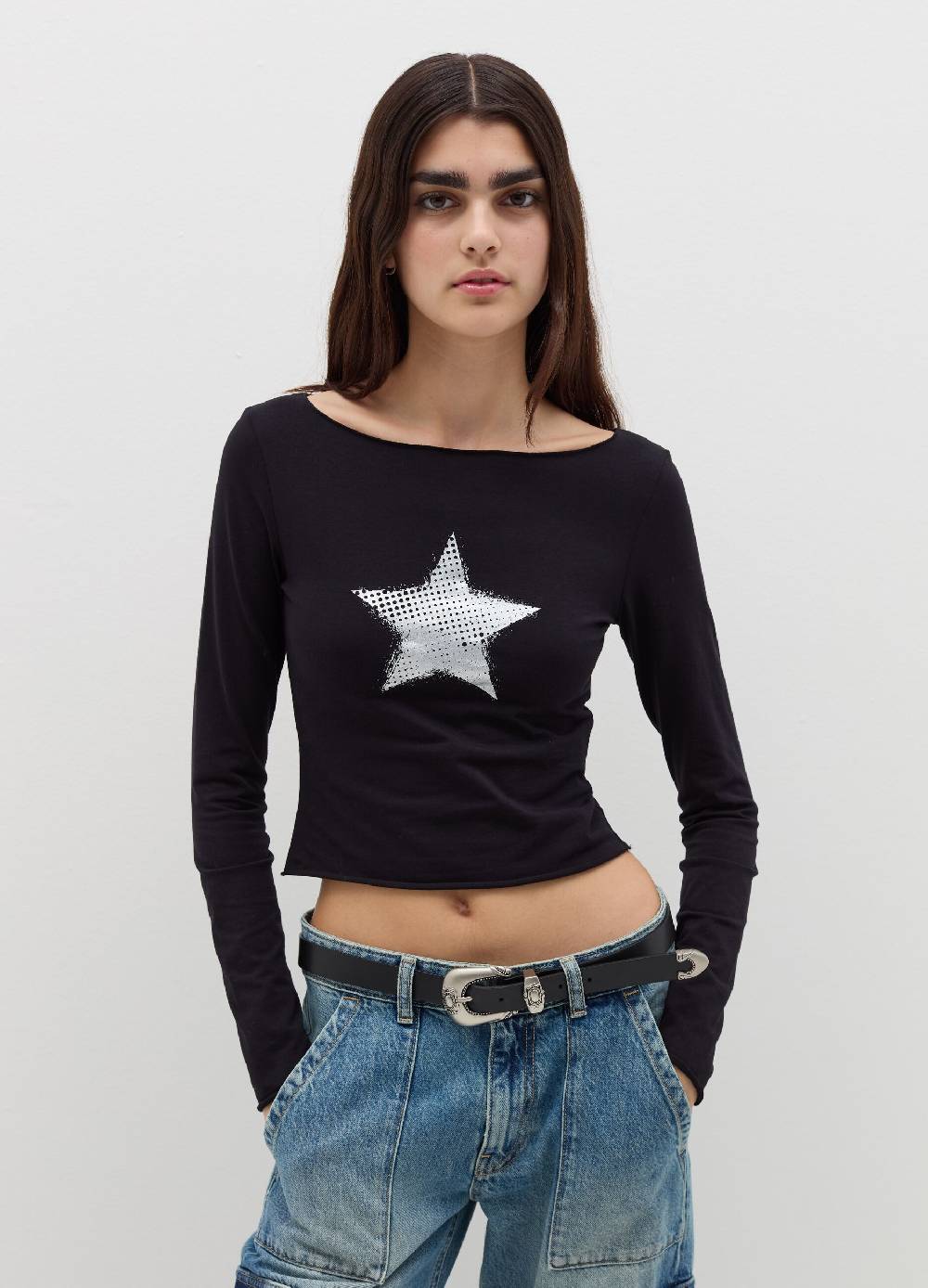 B. ANGEL T-shirt A Maniche Lunghe Con Stampa