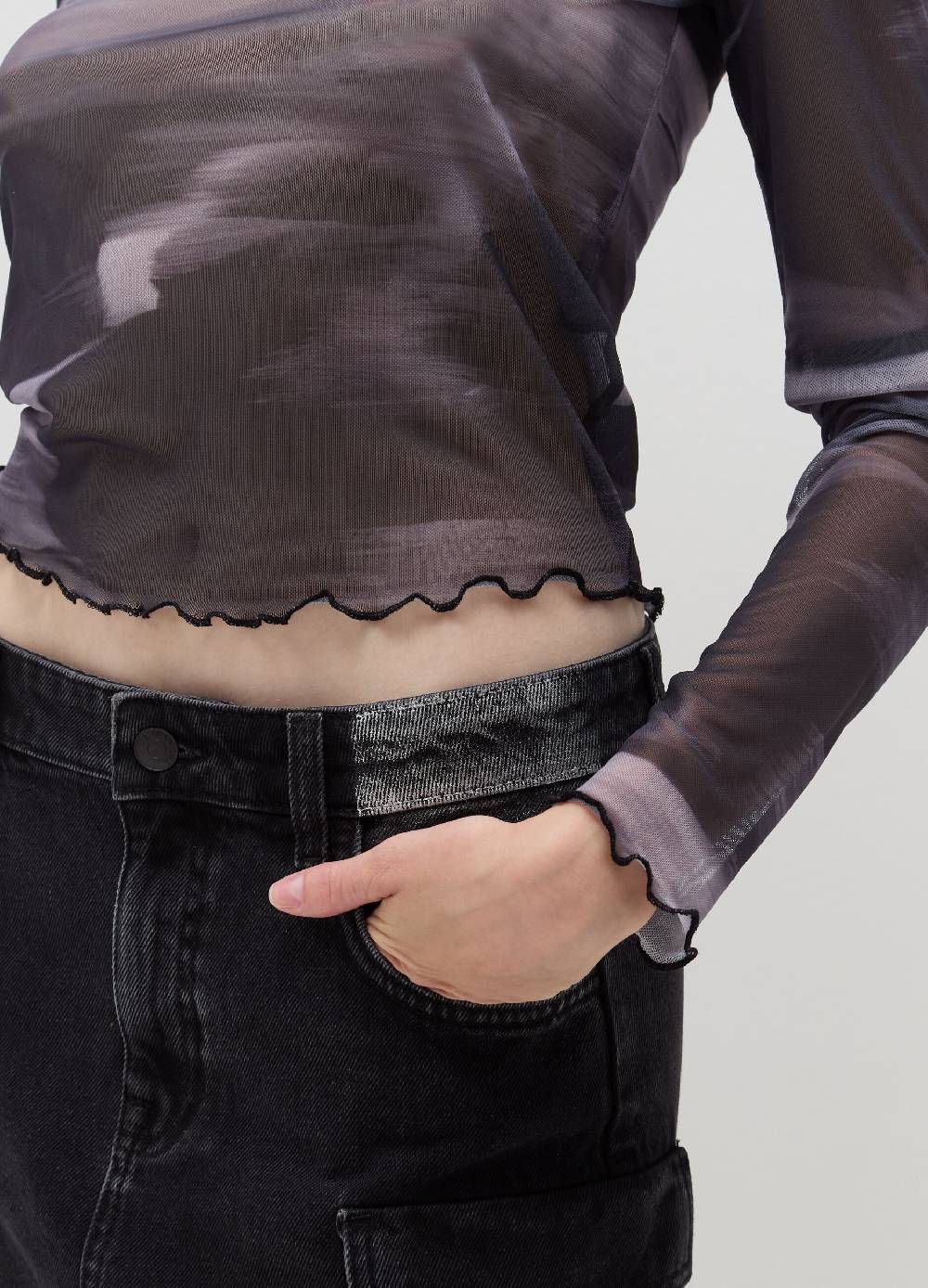 B. ANGEL T-shirt A Maniche Lunghe In Mesh