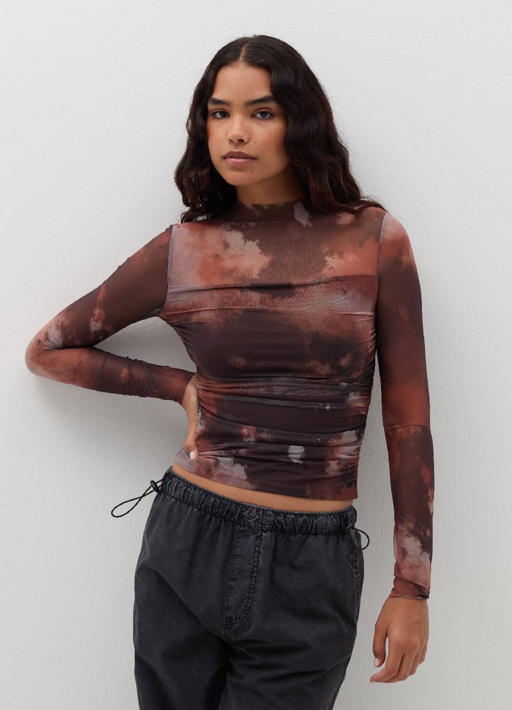 B. ANGEL T-shirt A Maniche Lunghe In Mesh Tie Dye