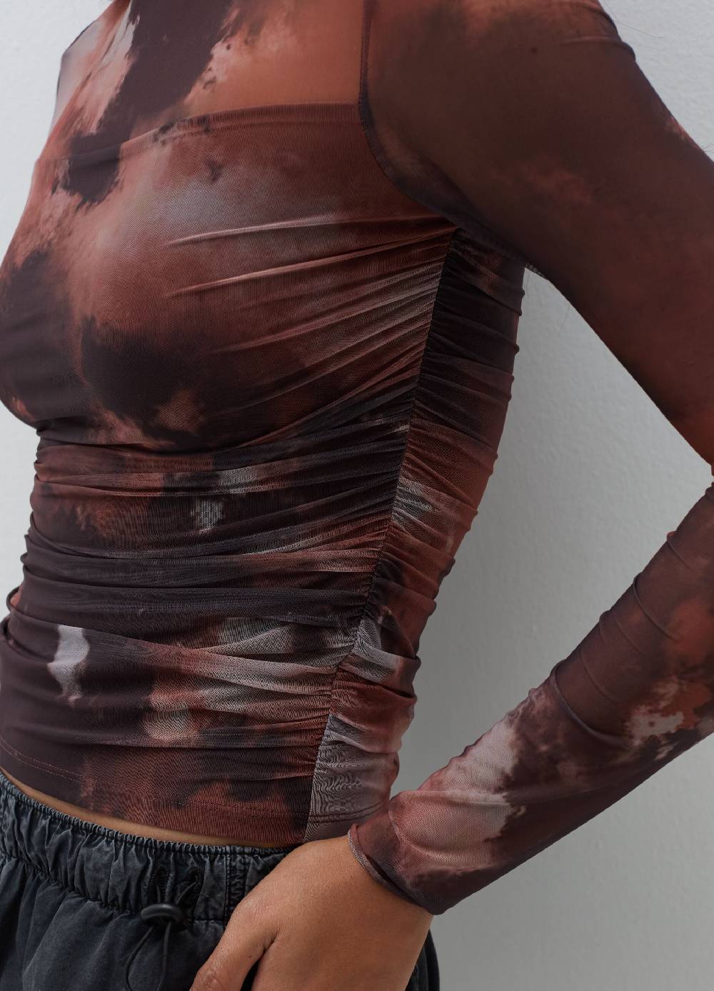 B. ANGEL T-shirt A Maniche Lunghe In Mesh Tie Dye