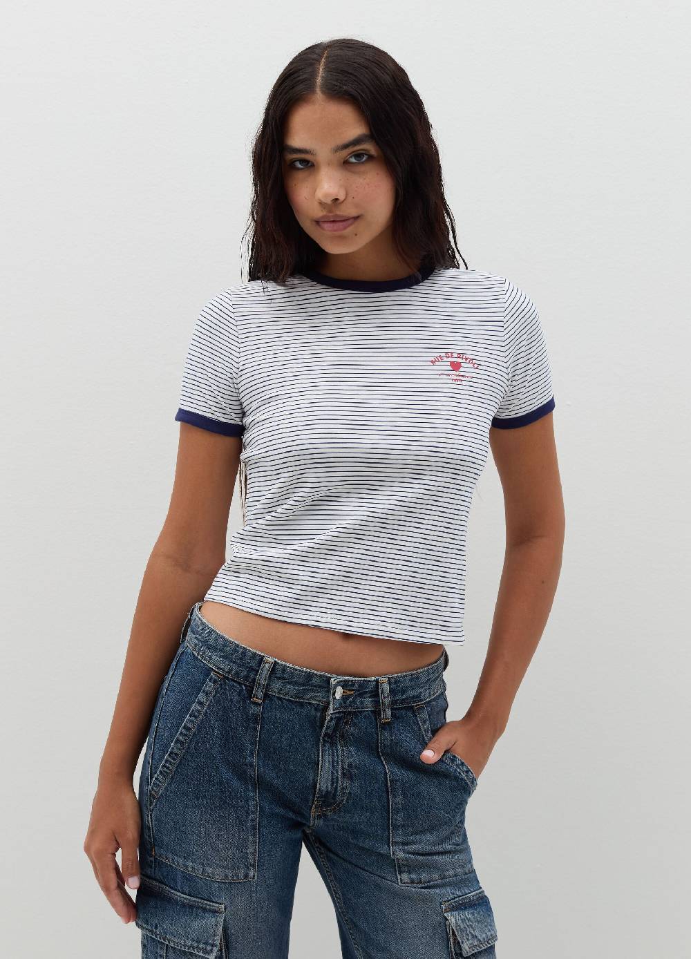 B. ANGEL T-shirt Con Profili A Contrasto E Stampa