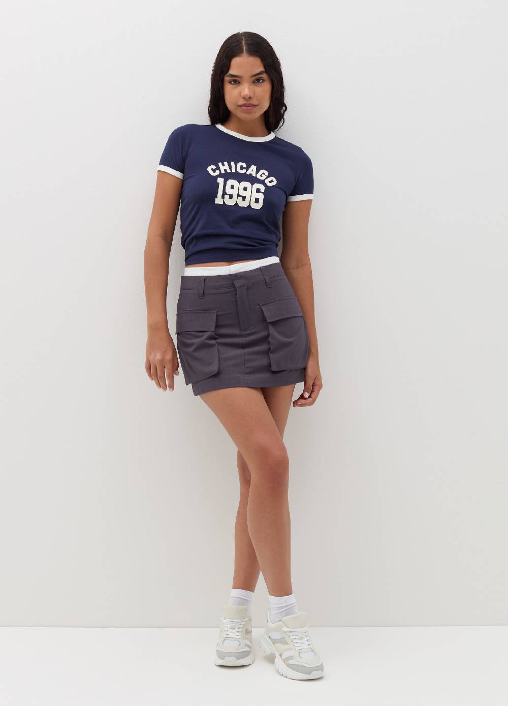 B. ANGEL T-shirt con profili a contrasto e stampa