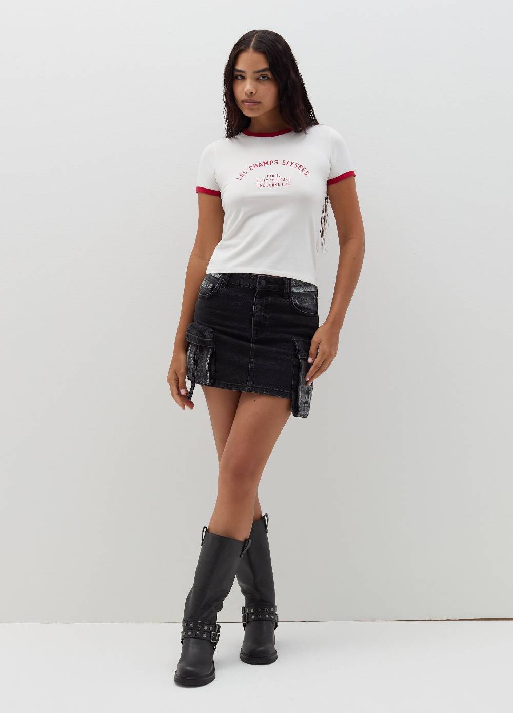 B. ANGEL T-shirt con profili a contrasto e stampa