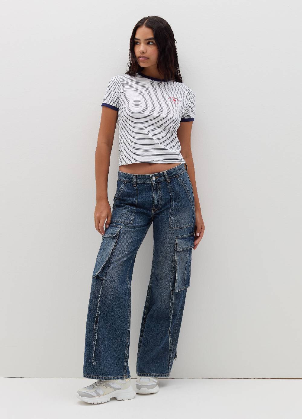 B. ANGEL T-shirt con profili a contrasto e stampa