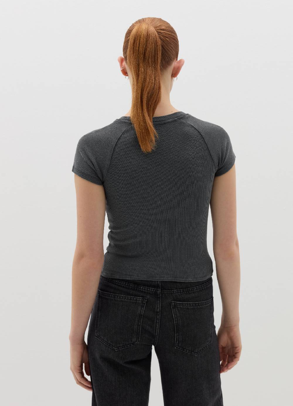 B. ANGEL T-shirt Crop A Costine Con Ricamo