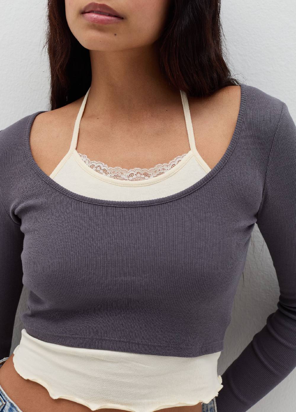 B. ANGEL T-shirt Crop Con Canotta Interna