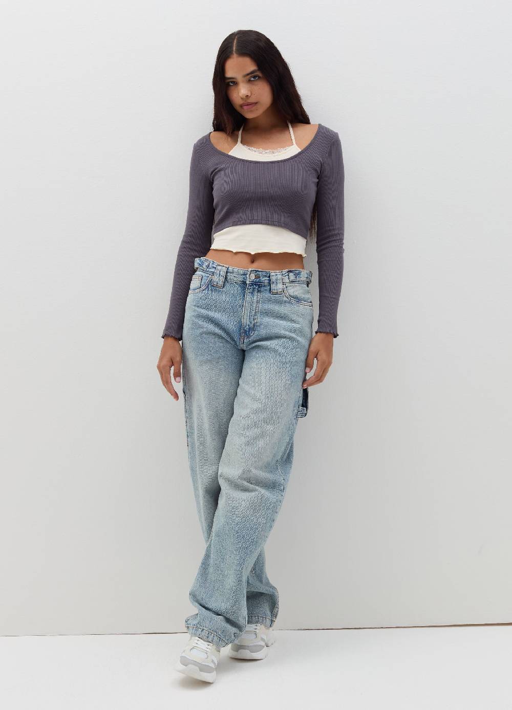 B. ANGEL T-shirt crop con canotta interna