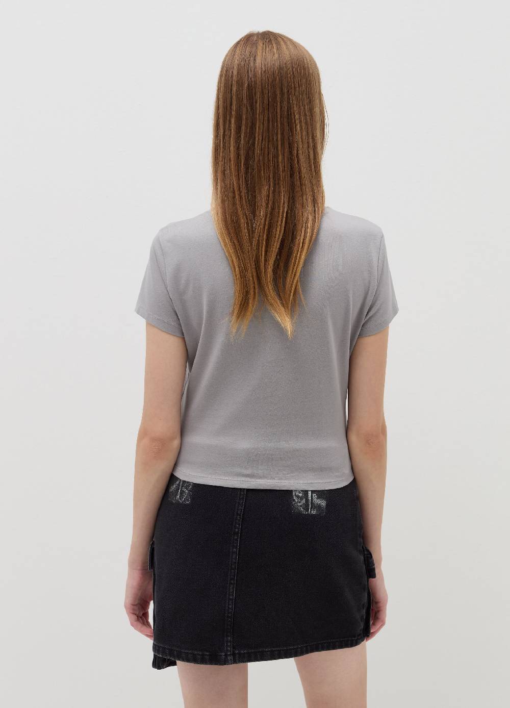 B. ANGEL T-shirt Crop Con Ricamo Lettering