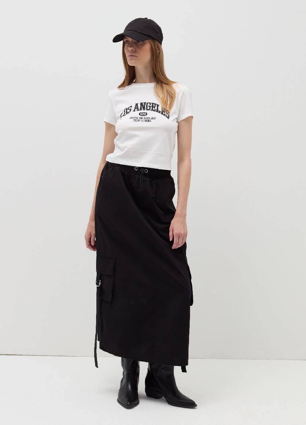 B. ANGEL T-shirt crop in cotone