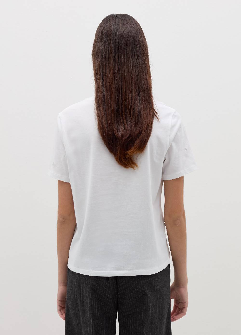 B. ANGEL T-shirt In Cotone Con Strass