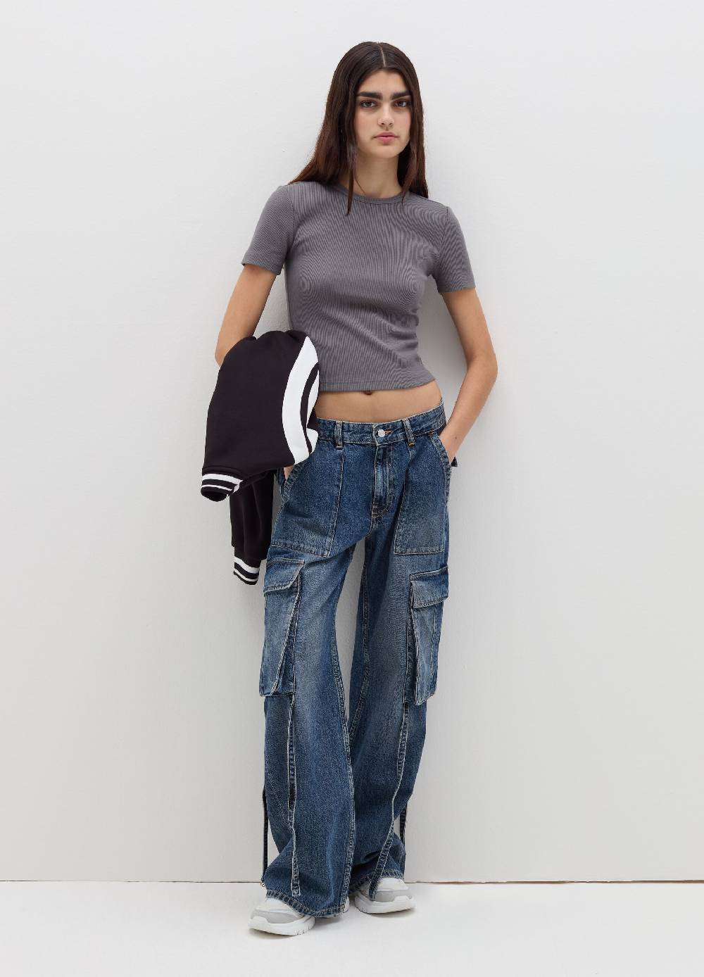 B. ANGEL T-shirt in cotone stretch a costine