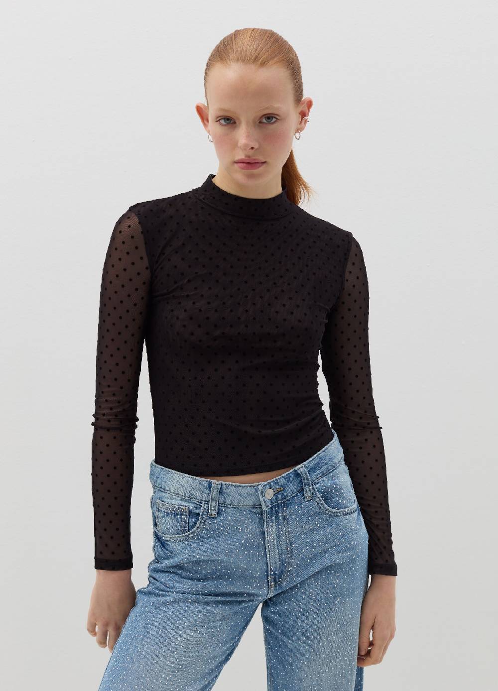 B. ANGEL T-shirt in mesh a pois
