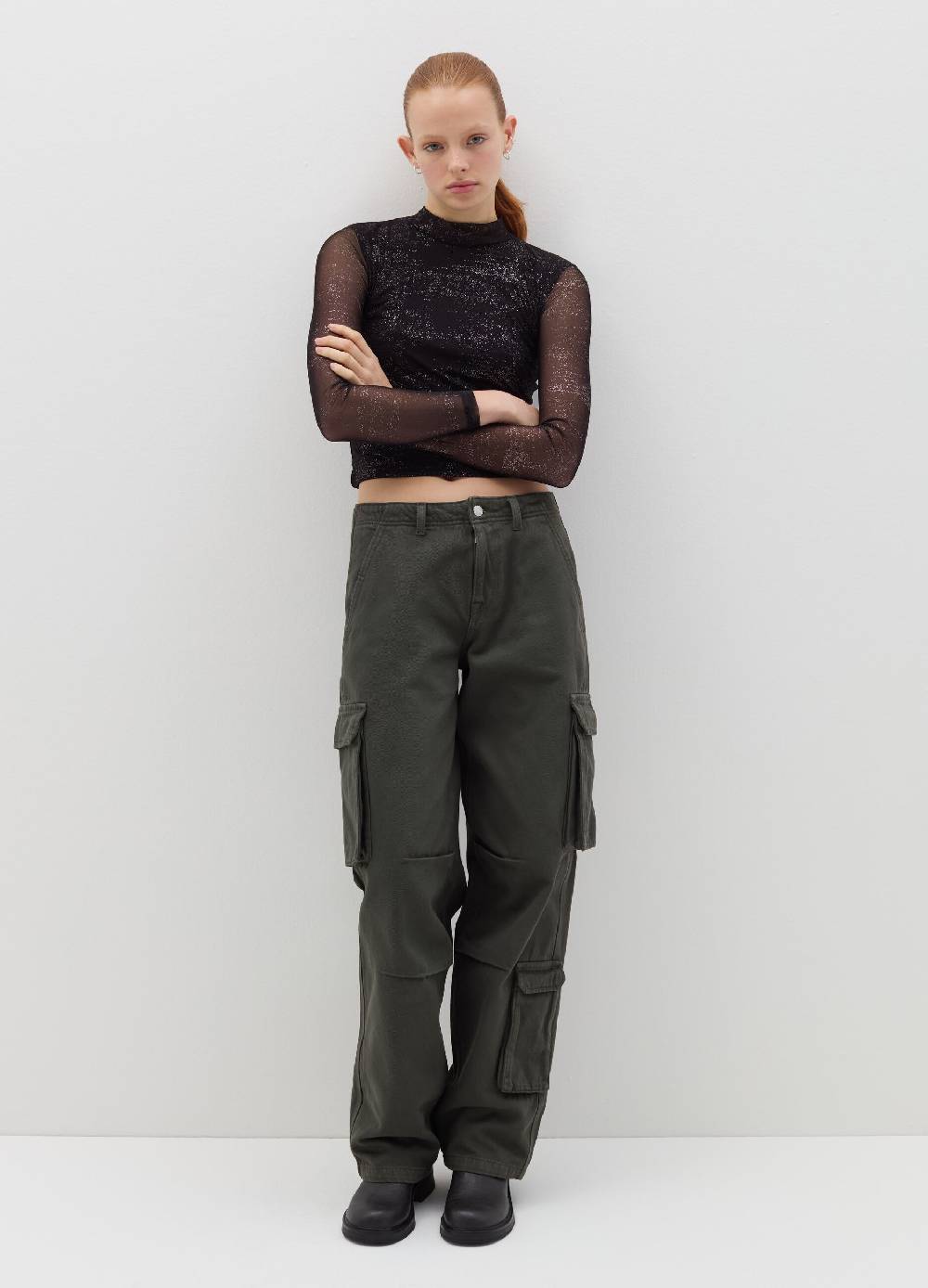 B. ANGEL T-shirt In Mesh Con Glitters All-over