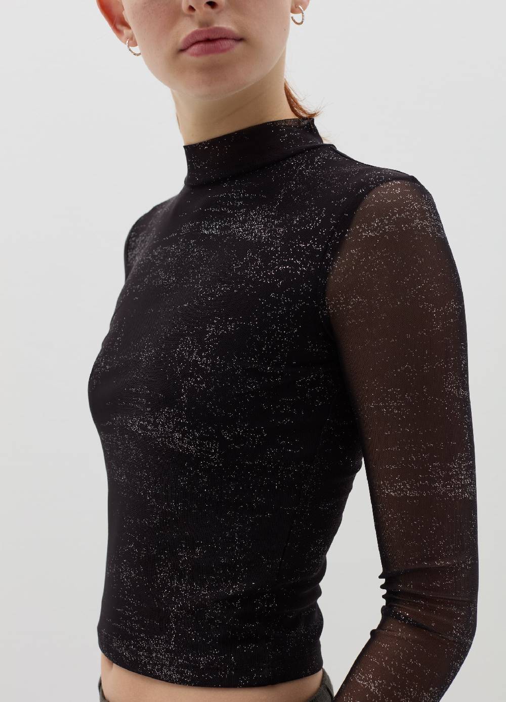 B. ANGEL T-shirt In Mesh Con Glitters All-over