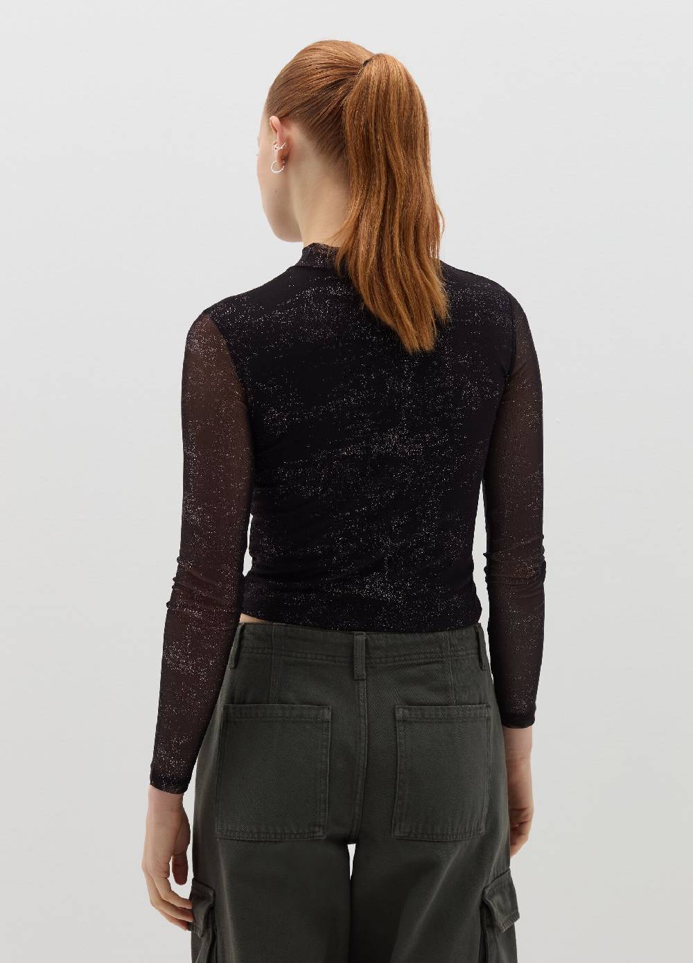 B. ANGEL T-shirt In Mesh Con Glitters All-over