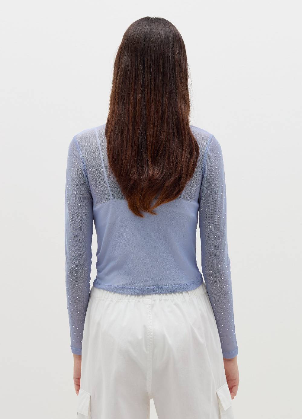 B. ANGEL T-shirt In Mesh Con Strass All-over