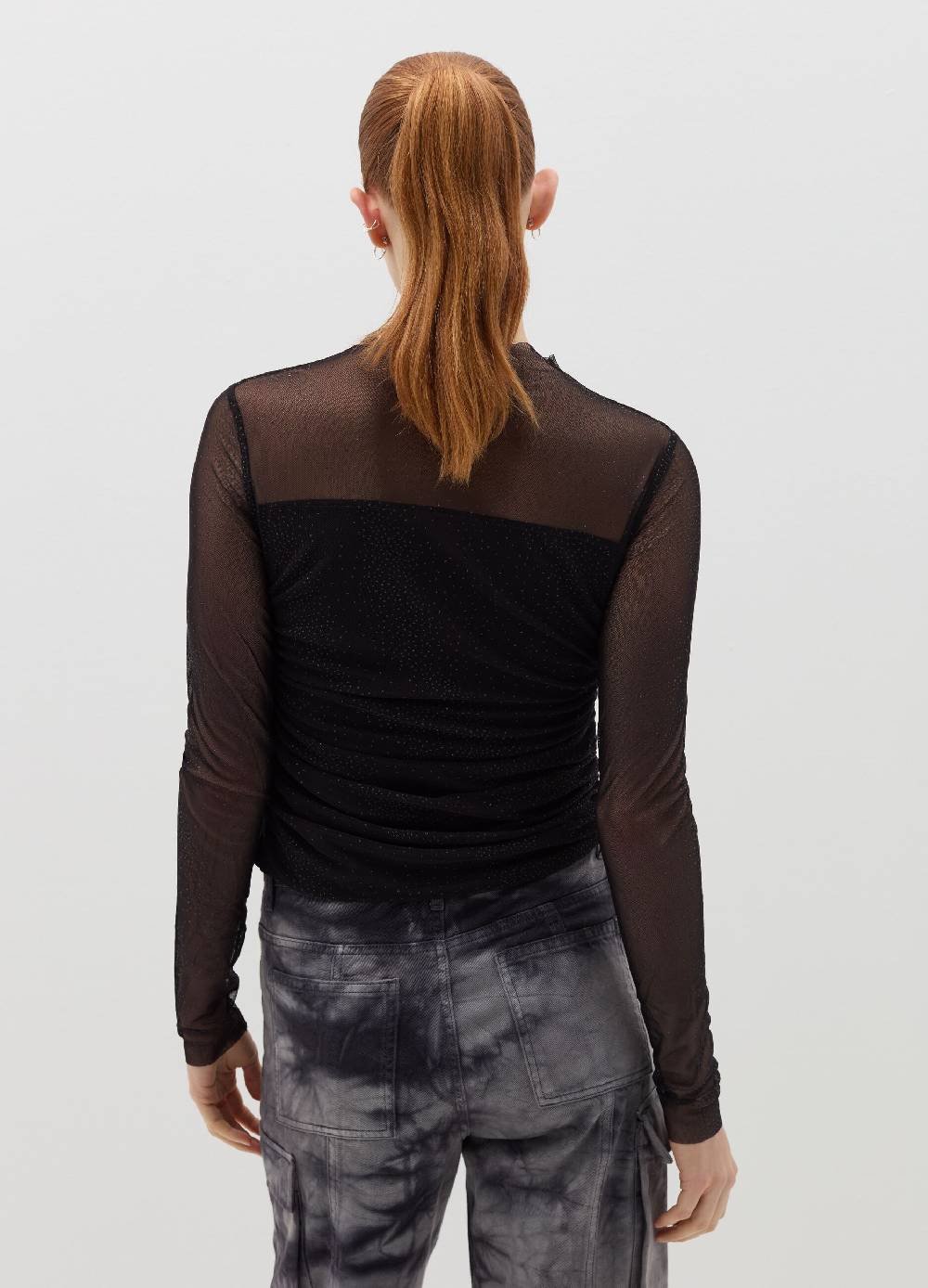 B. ANGEL T-shirt In Mesh Con Strass All-over