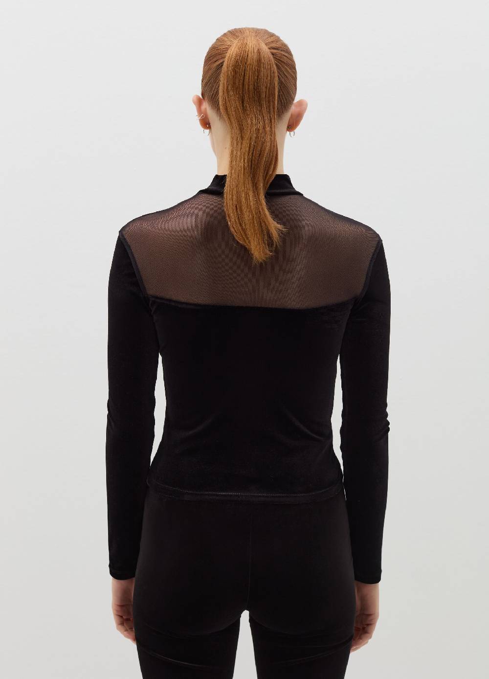 B. ANGEL T-shirt In Velluto Con Inserto In Mesh