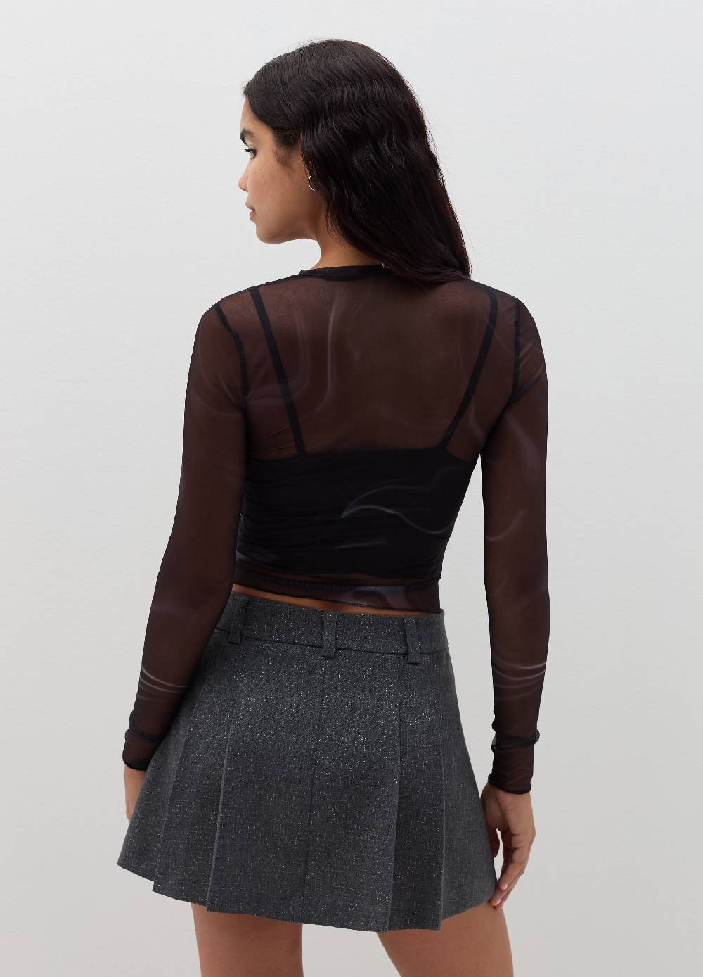 B. ANGEL T-shirt Maniche Lunghe In Mesh Con Lurex