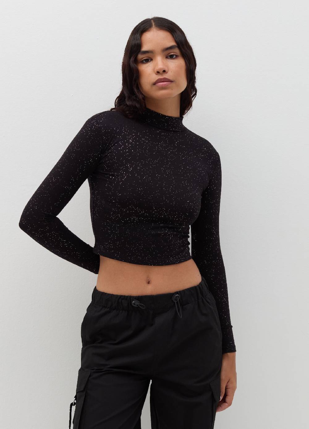 B. ANGEL T-shirt Mock Neck Con Maniche Lunghe