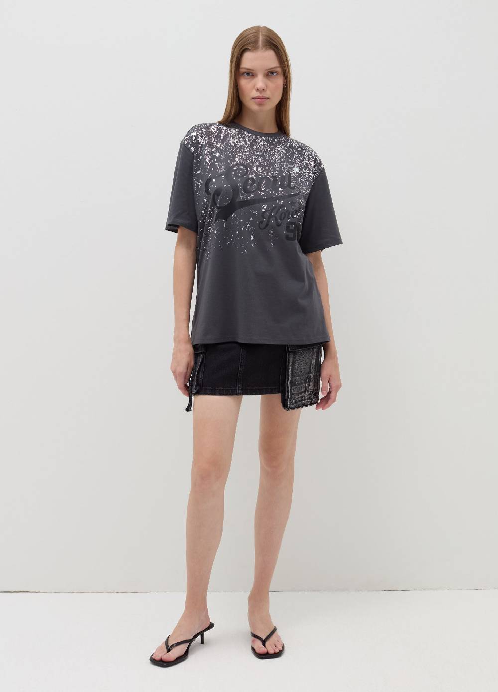 B. ANGEL T-shirt relaxed fit con stampa in foil