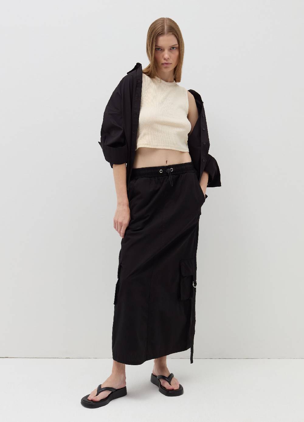 B. ANGEL Tank top crop a costine con lurex