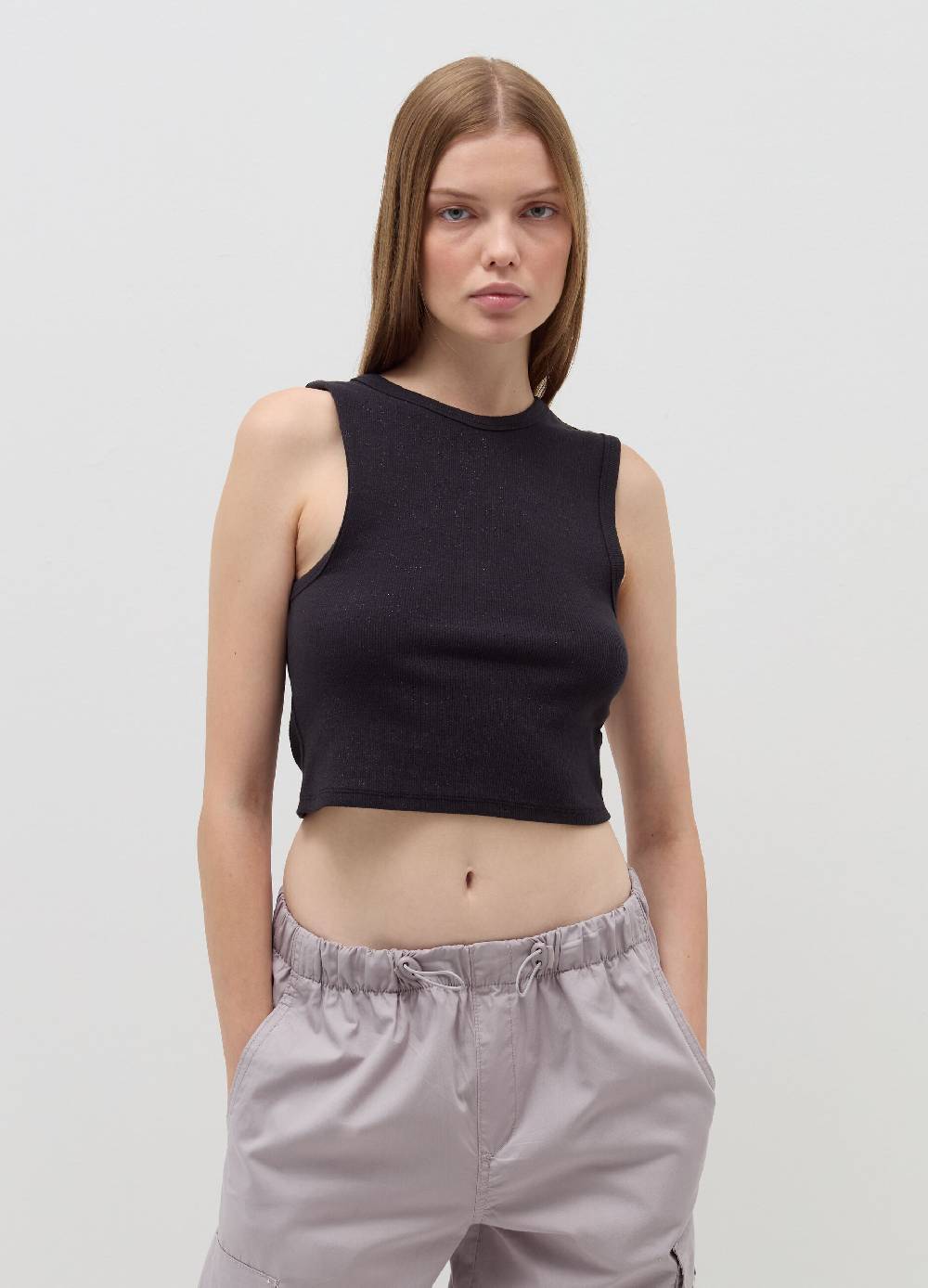 B. ANGEL Tank Top Crop A Costine Con Lurex