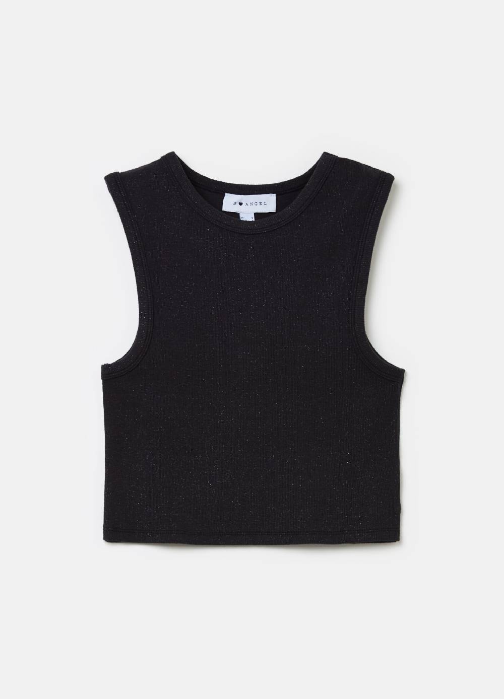 B. ANGEL Tank top crop a costine con lurex