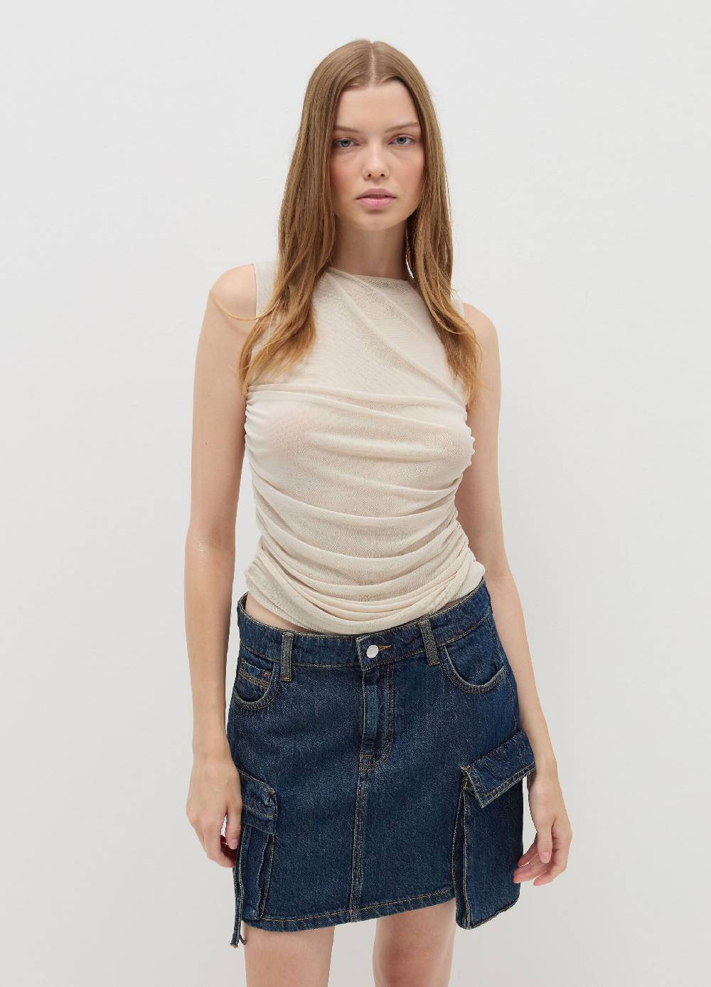 B. ANGEL Top In Mesh Con Arricciatura