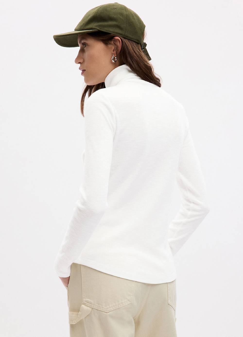 GAP T-shirt A Costine Sottili Con Collo Alto