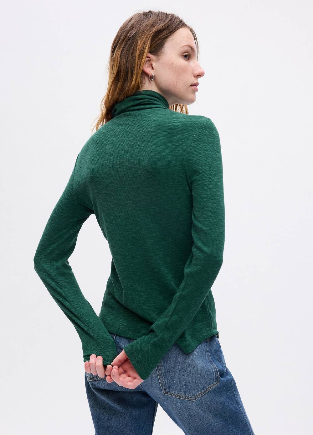 GAP T-shirt A Costine Sottili Con Collo Alto