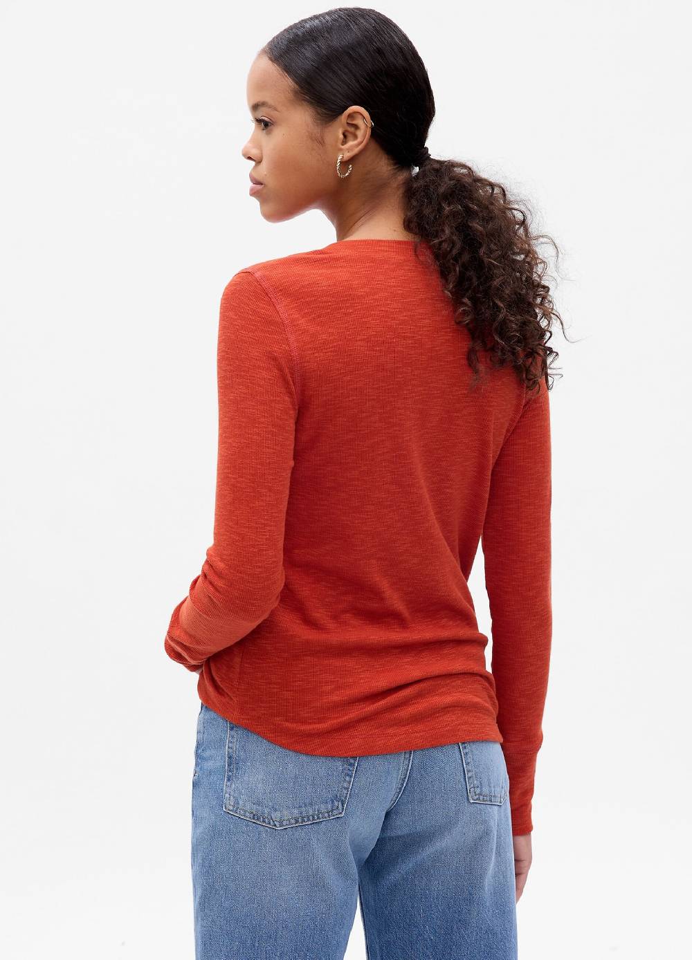 GAP T-shirt A Costine Sottili Scollo Serafino