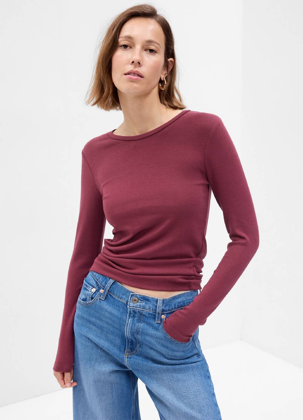 GAP T-shirt a maniche lunghe in cotone e modal