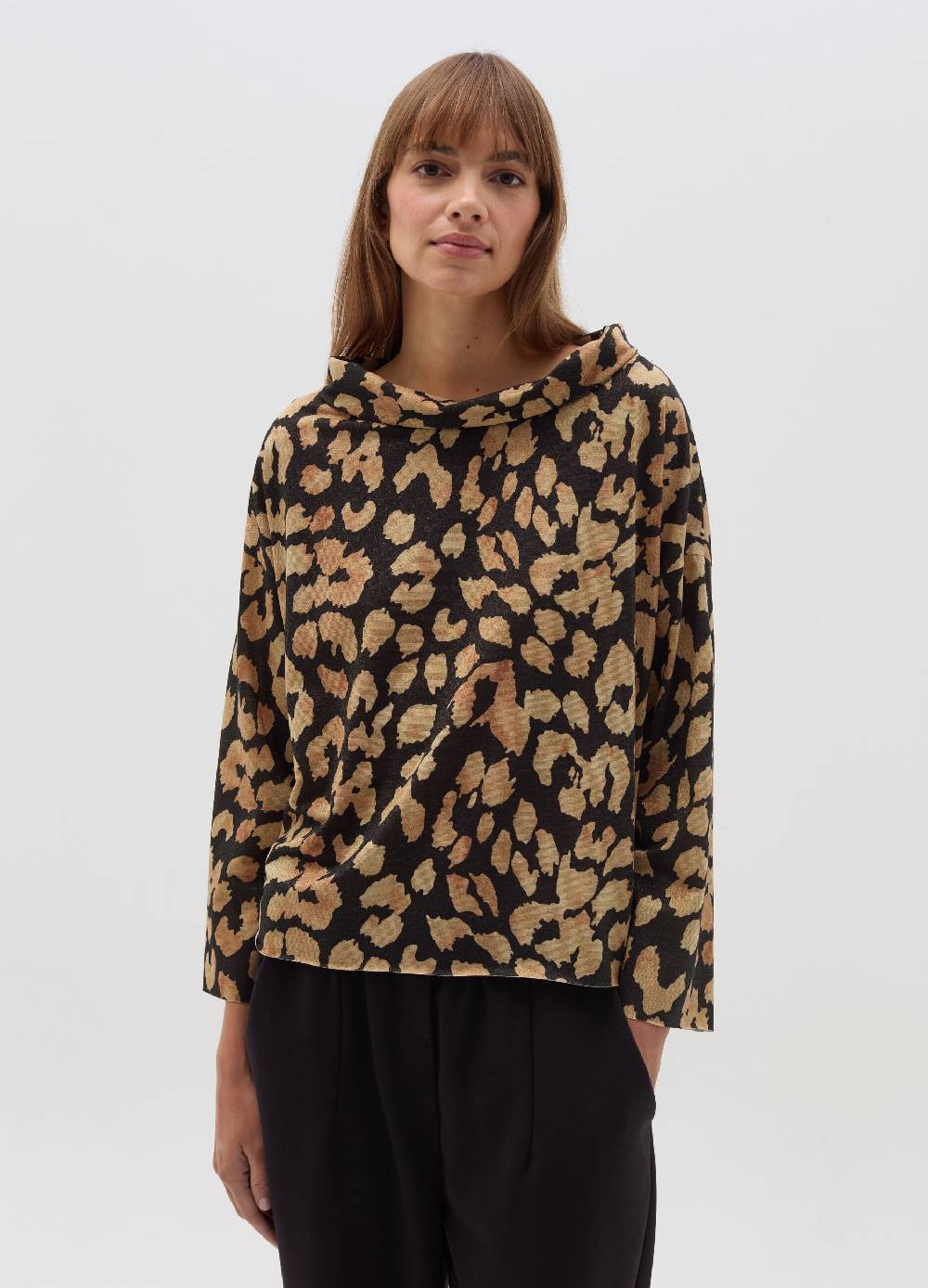 HYBRID Blusa Animalier Con Scollo Ad Anello