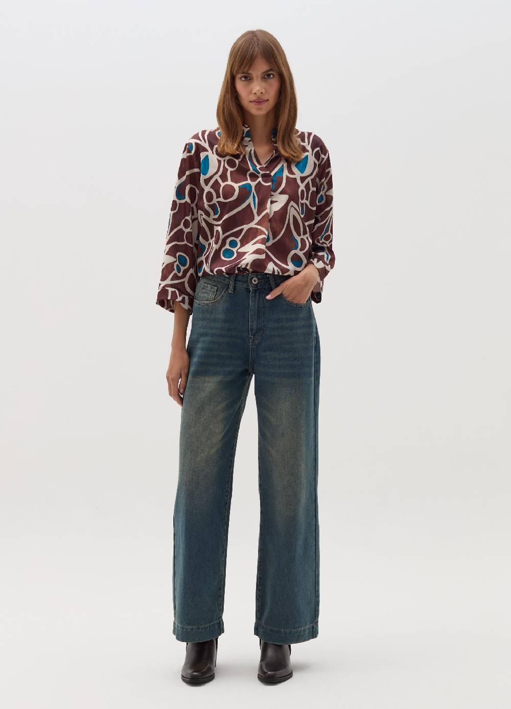 HYBRID Blusa con stampa fantasia