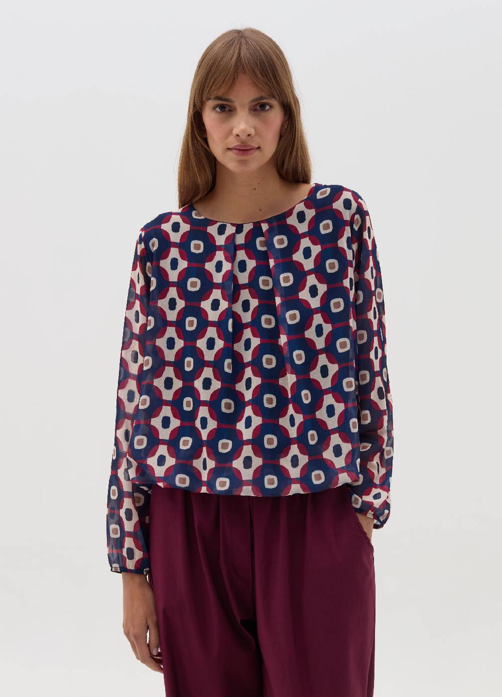 HYBRID Blusa Con Stampa Geometrica