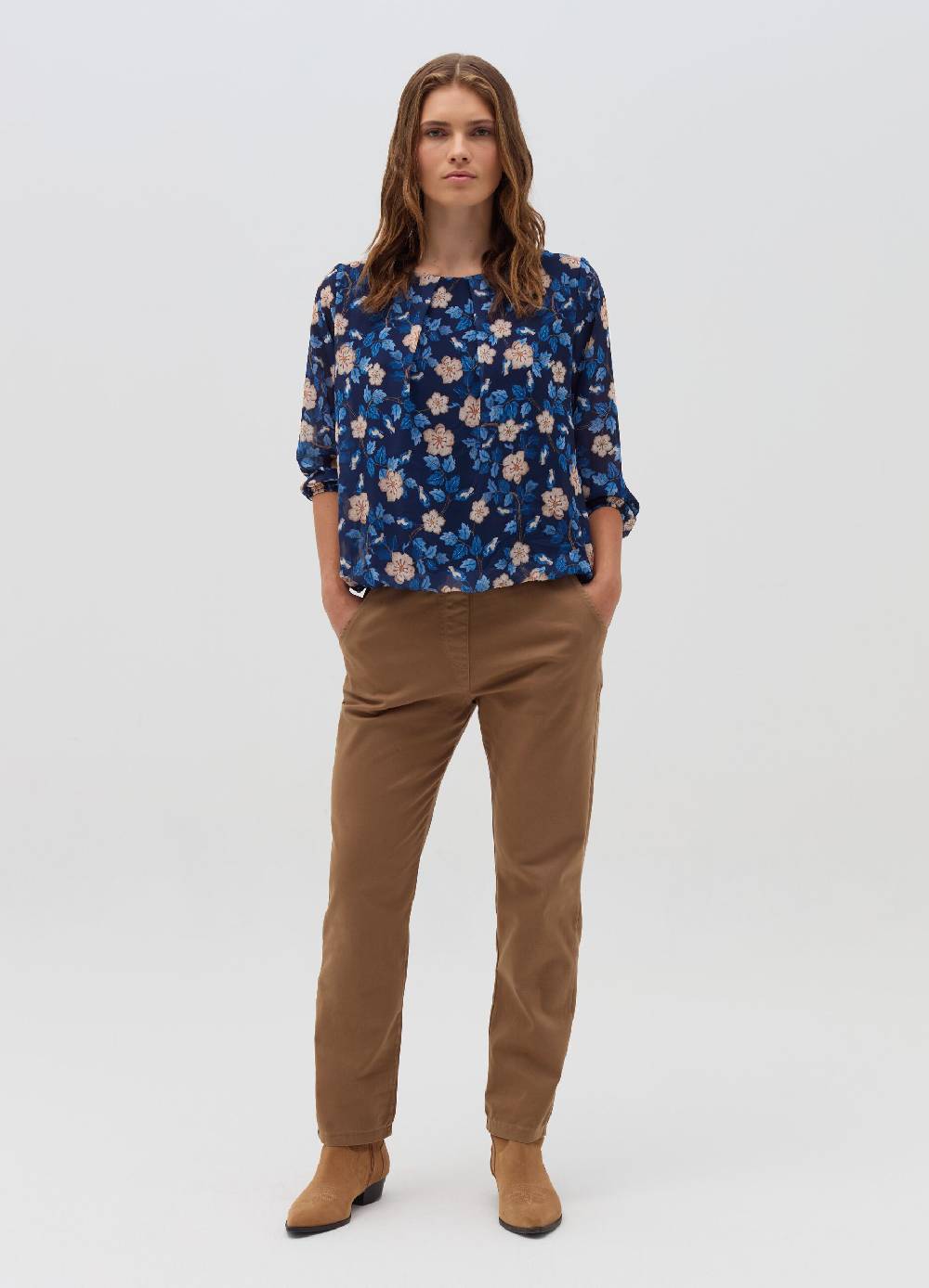 HYBRID Blusa Floreale A Maniche Lunghe