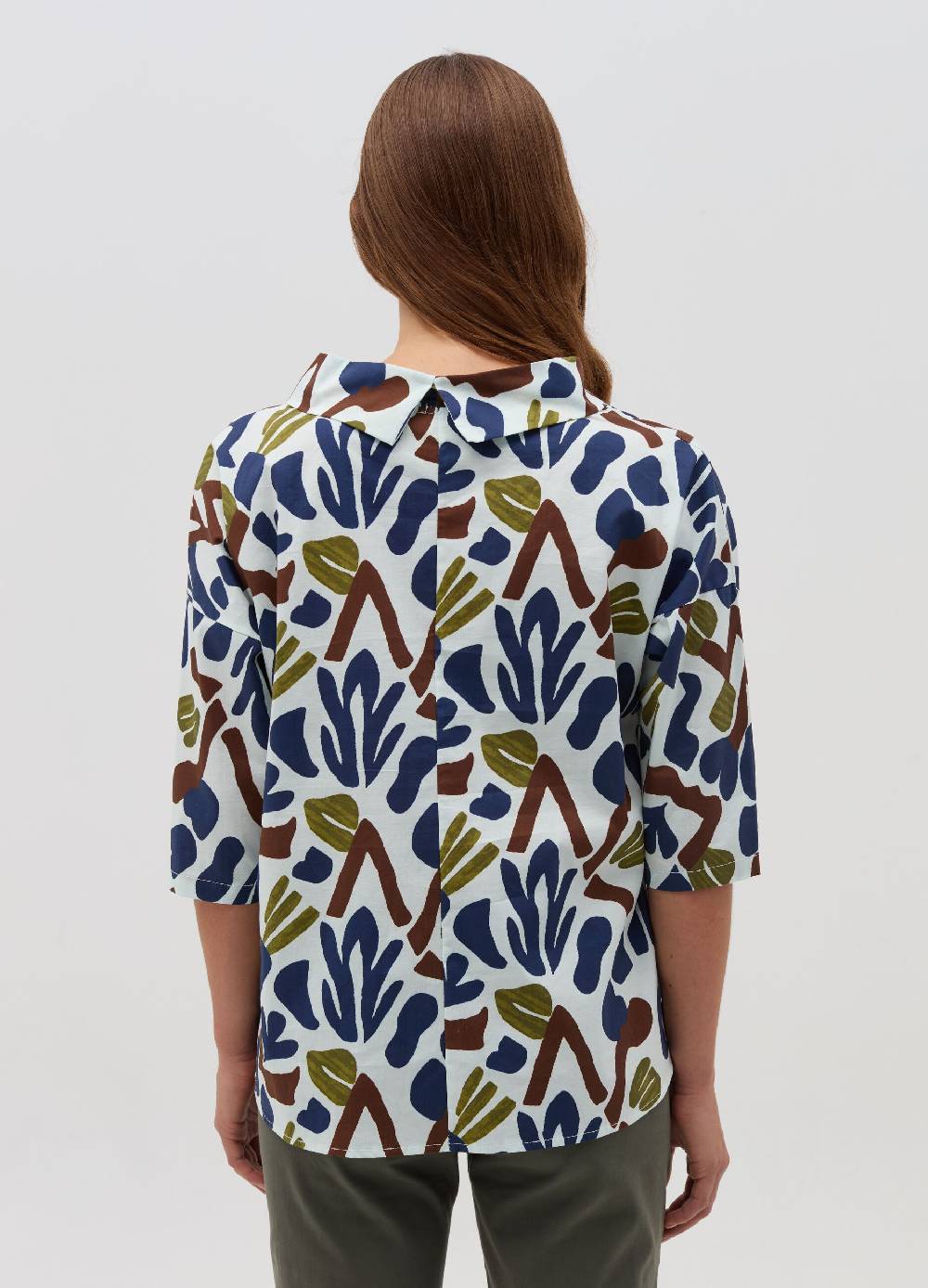 HYBRID Blusa In Cotone Stretch Floreale