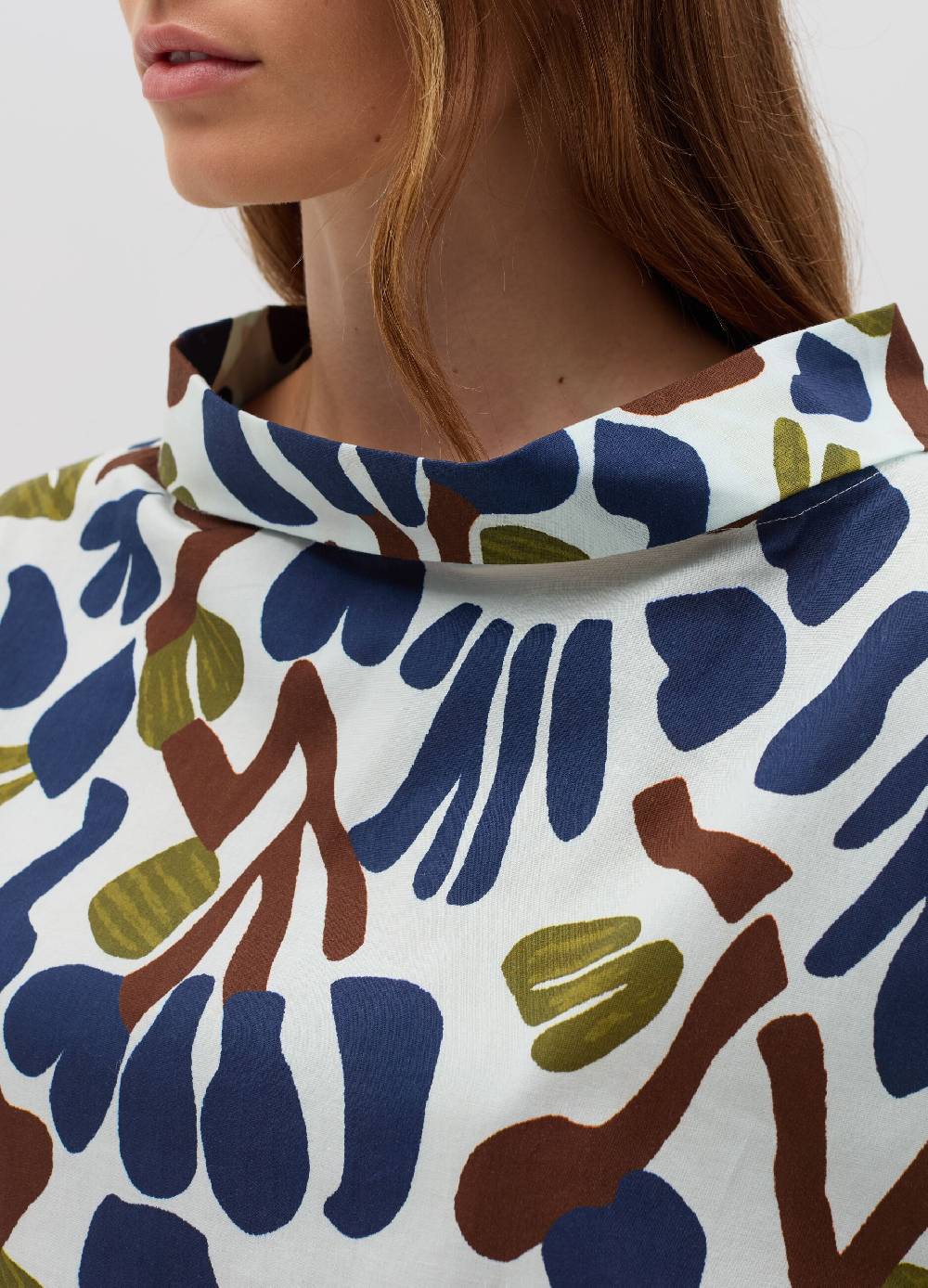 HYBRID Blusa In Cotone Stretch Floreale