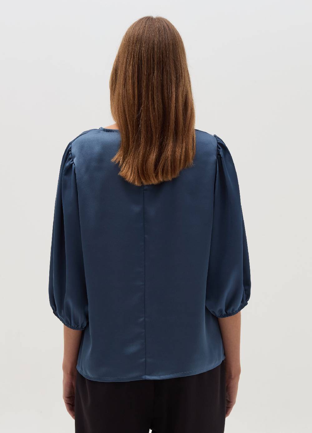 HYBRID Blusa In Satin Con Maniche A Sbuffo