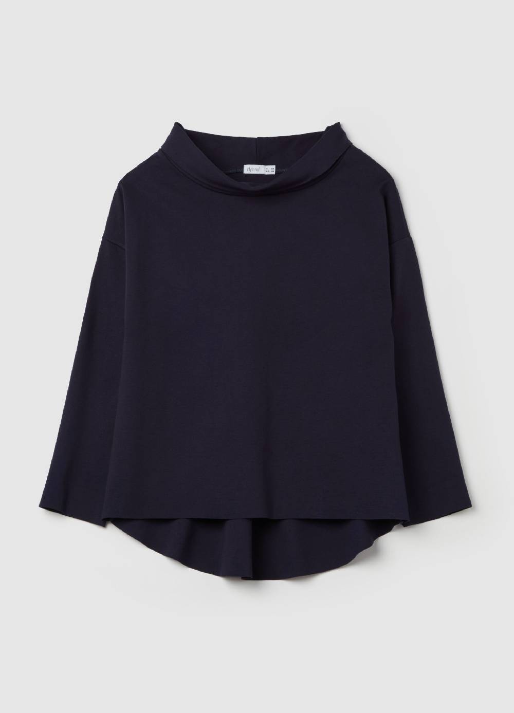 HYBRID Blusa scollo a barca con risvolto