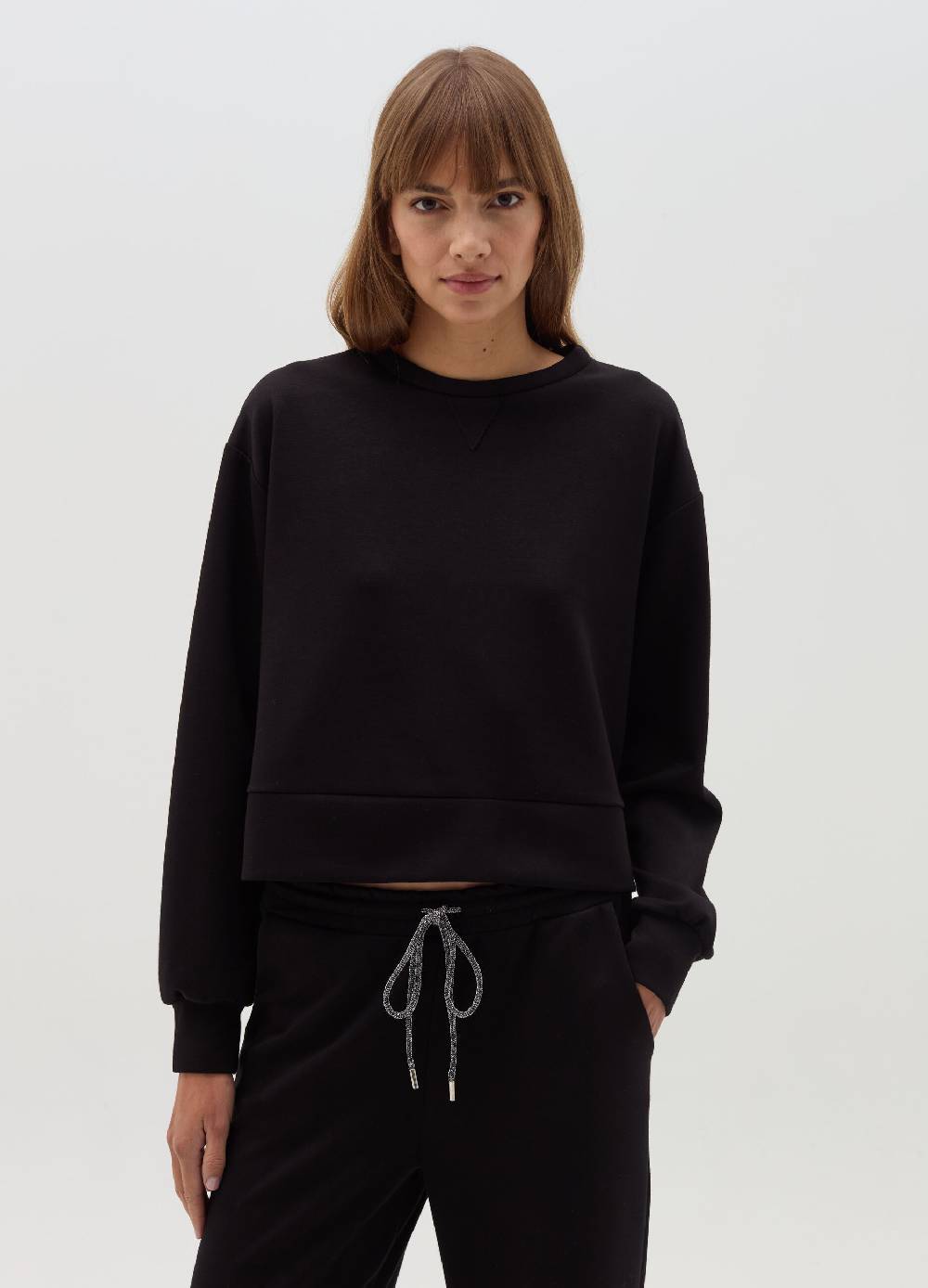 HYBRID Felpa over con scollo rotondo