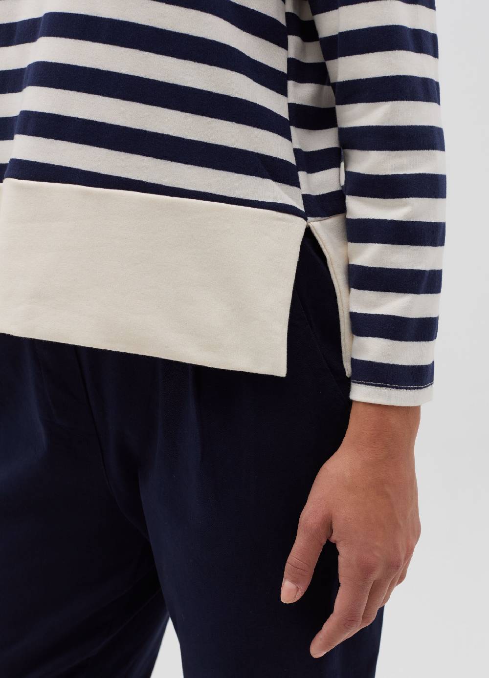 HYBRID Maglia A Righe Con Spacchetti