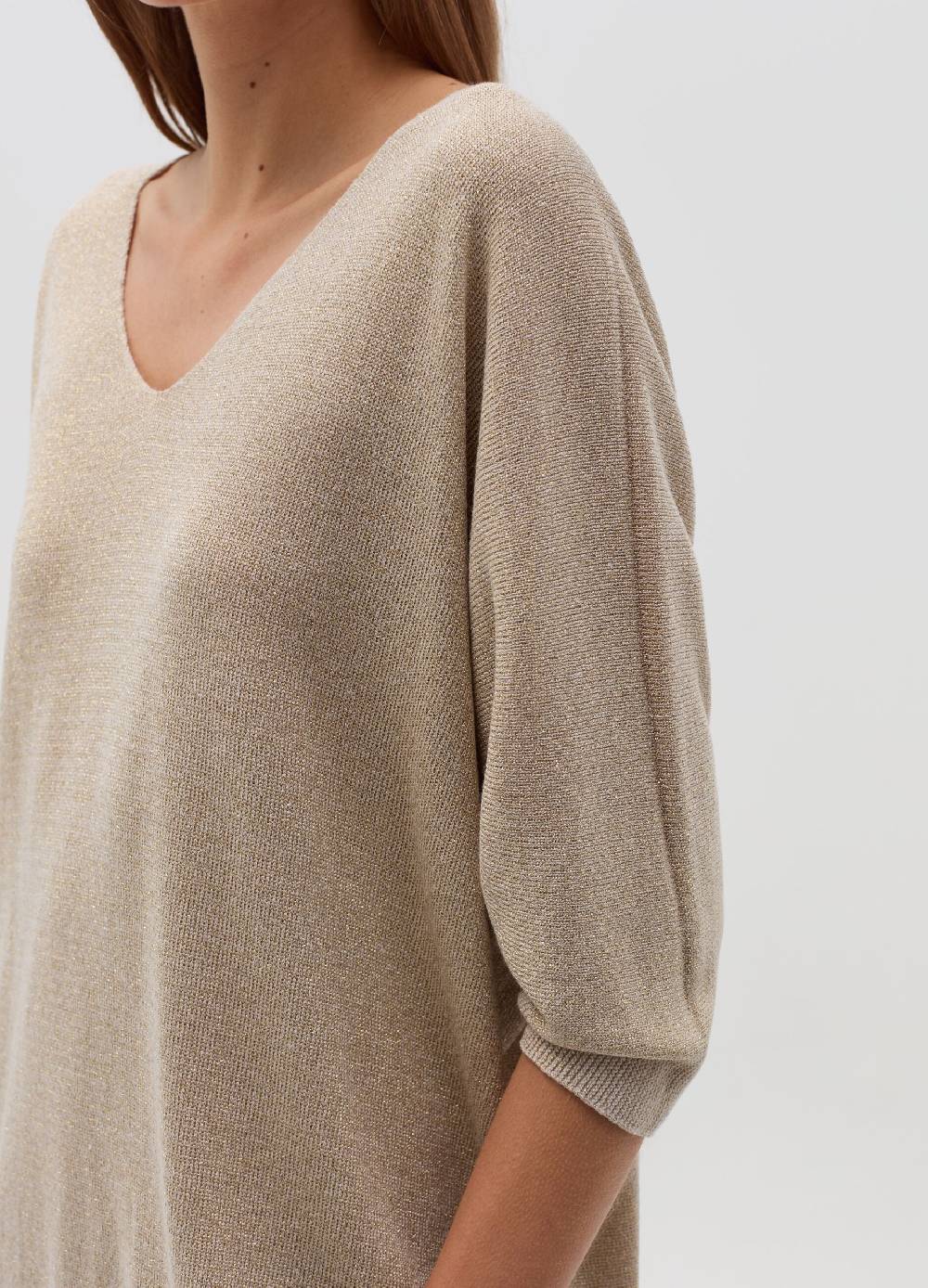 HYBRID Maglia In Lurex Con Maniche A Tre Quarti