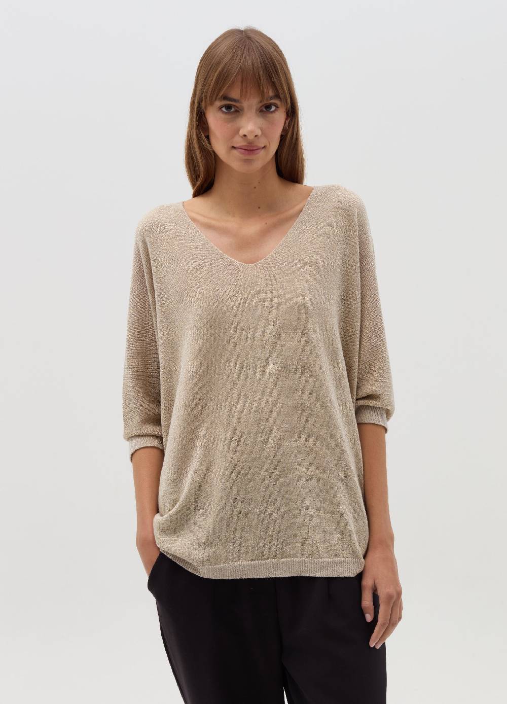 HYBRID Maglia in lurex con maniche a tre quarti