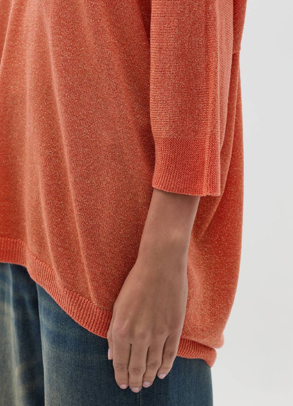 HYBRID Maglia In Lurex Con Maniche A Tre Quarti