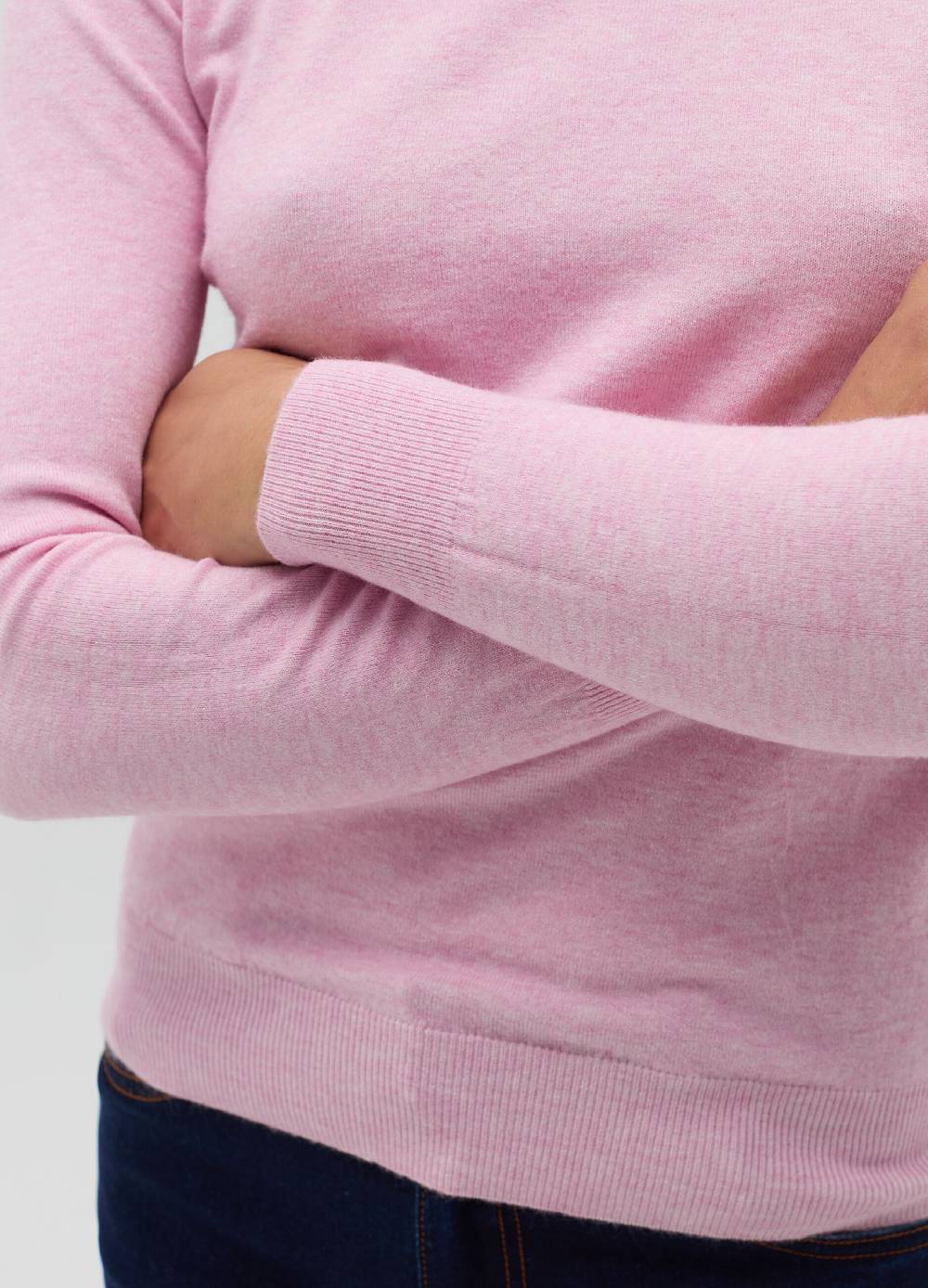 HYBRID Pullover Girocollo Con Piccolo Risvolto