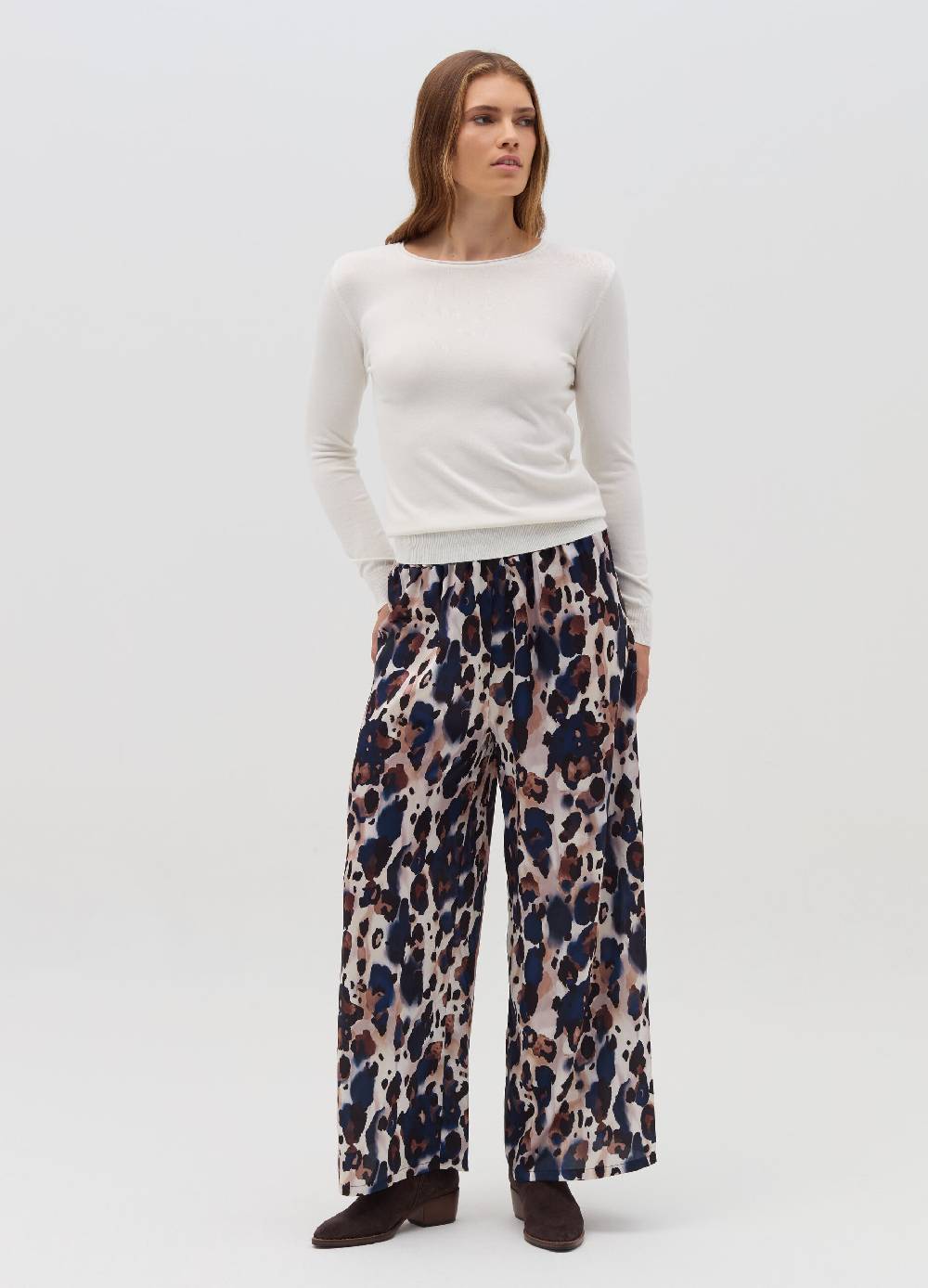 HYBRID Pullover Girocollo Con Piccolo Risvolto