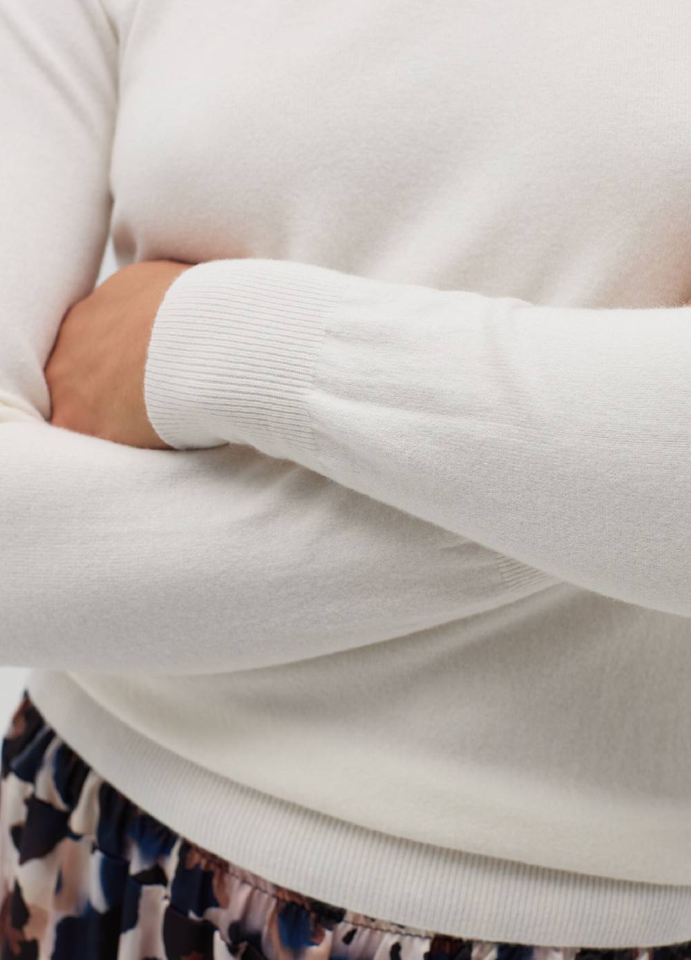 HYBRID Pullover Girocollo Con Piccolo Risvolto